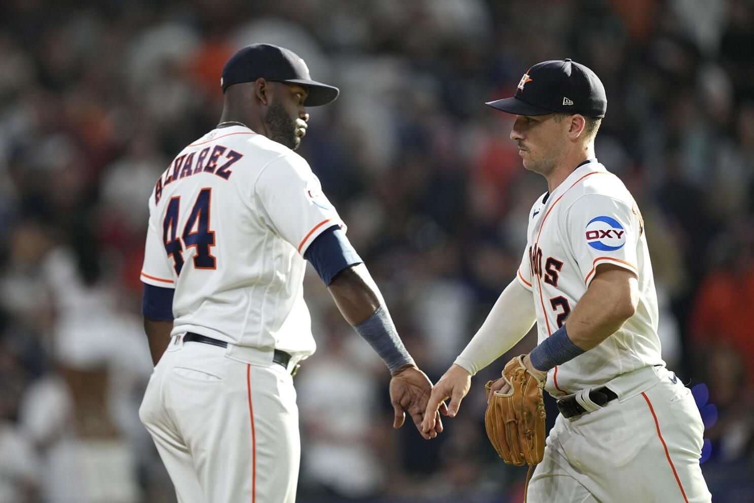 Injured Astros All Star slugger Alvarez takes a step forward while